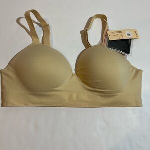 truekind Supportive Comfort Wireless Shaping Bra Beige XL with Extenders NEW